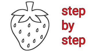 Drawing strawberries very easy | strawberry drawing for beginners