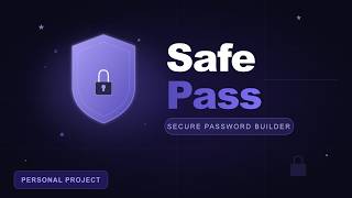 SafePass 🔐 | Custom Password Generator Web App (HTML, CSS, JavaScript)