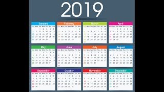 2019 Calendar Free Download
