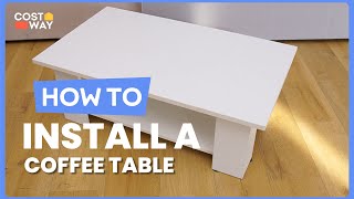 How to Install the Large 36 Inch 2-tier Wooden Modern Coffee Table | JV10693 #costway #howto