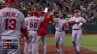 LAA@OAK: Aybar scores on double play, opens scoring