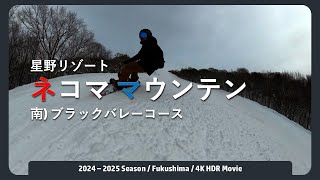 【ネコママウンテン】急斜面/ブラックバレー3-4コースをフリーラン/南エリア/2025.01.12