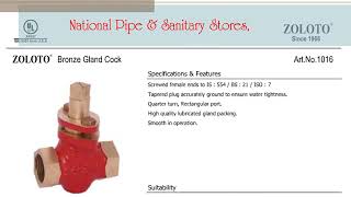 ZOLOTO VALVE PRODUCT PRESENTATION BY  NATIONAL PIPE \u0026 SANITARY STORES