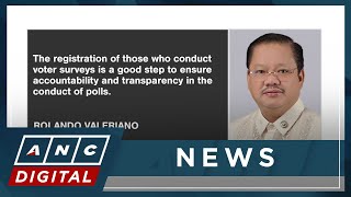 Lawmaker welcomes PH poll body's move to require registration of election survey firms | ANC