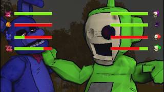 FNAF Retro Animatronics  vs The Retro SLENDYTUBBIES animation with HEALTHBARS