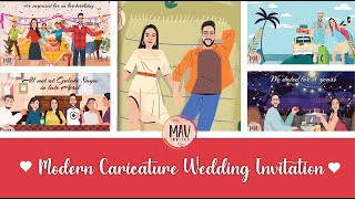 Caricature Wedding Invite || Animation Wedding Invite || Cinematic Wedding Invitation Video ✅