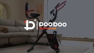 pooboo Folding Exercise Bike, Foldable Fitness Stationary Bike Machine, Upright Indoor Cycling Bike