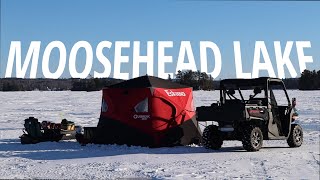 Ice Fishing MOOSEHEAD LAKE Maine, Lake Trout \u0026 Brookies