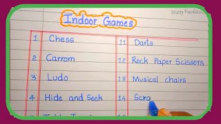 indoor game || 20 indoor games name @Studyfacilitator