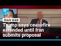 Trump extends ceasefire, says giving Iran time to negotiate • FRANCE 24 English