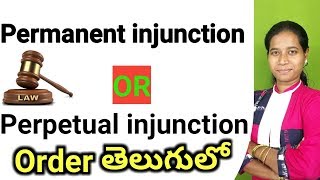 permanent or Perpetual injunction order in specific relief act 1963 section 38 in telugu