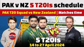 Pakistan vs New Zealand schedule 2024 announced | 5 T20Is timing | PAK T20 Squad vs New Zealand
