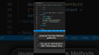 JavaScript Date Method getMonth() #shorts #html