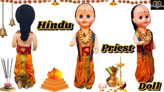 Hindu Priest Iyer doll | Navarathri golu dolls decoration ideas | How to tie Panchagacham for doll