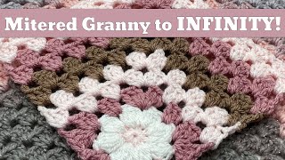 Continuous Mitered Granny Square | Mitered Flower Granny Square | Easy Crochet Blanket!