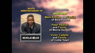 Nicholas Melius ~ Long Obituary