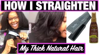 💥How To Straighten Thick Natural Hair Quick \u0026 Easy!   Sedu Flat Iron