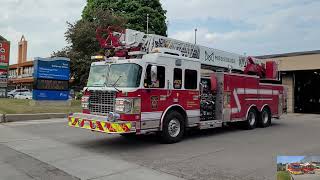 Mississauga Fire Aerial \u0026 Squad 105 Responding