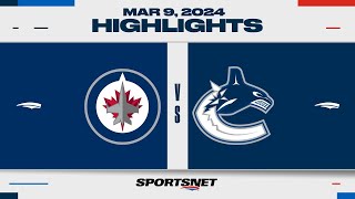 NHL Highlights | Jets vs. Canucks - March 9, 2024