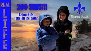 200 Subscribers!!! Watch the Kajun Kids Jump Into Freezing Cold Lake Pontchartrain!