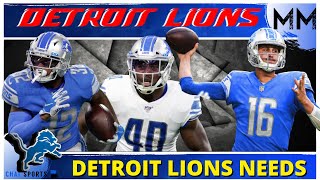 Detroit Lions Needs For 2021 NFL Draft, Offseason, And NFL Free Agency