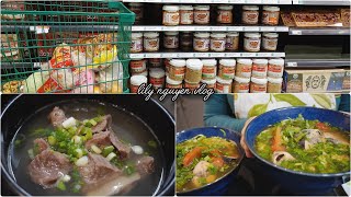 Grocery shopping in Canada| Beef short rib soup (Galbitang) | Vietnamese noodle soup