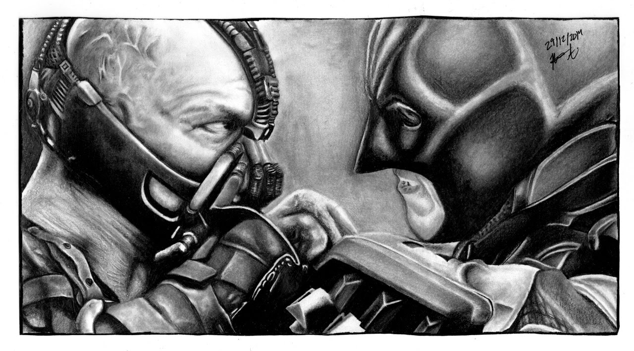 Drawing Bane Vs Batman Youtube