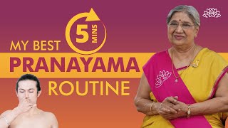 Efficient Pranayama Technique: My Top 5-Minute Routine | Breathing Techniques | Dr. Hansaji