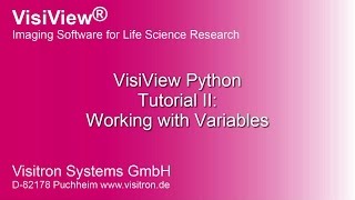 VisiView Python Tutorial II - Working with Variables