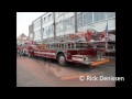 **special** amerikaanse ladderwagen geef een groot showtje met free rolling sirene en luchthoorn