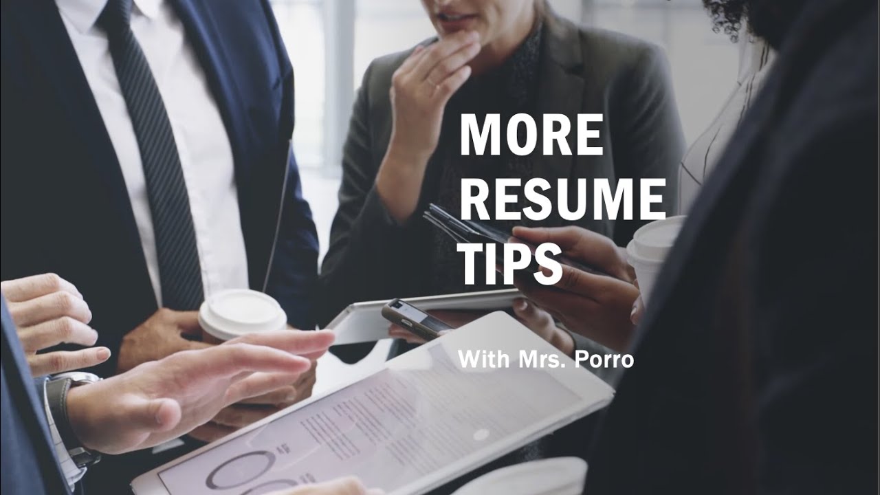 Cle10 More Resume Tips Youtube