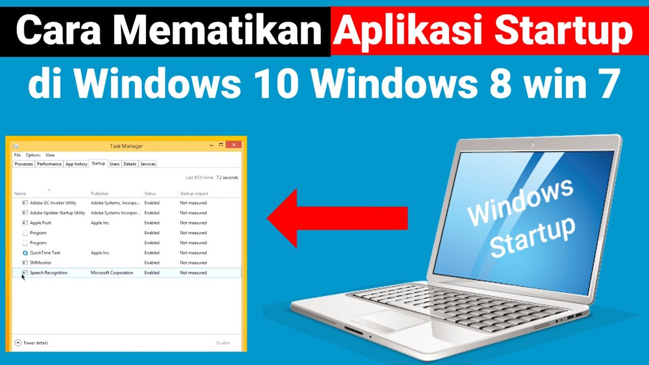 Cara Mematikan Aplikasi Startup Di Windows 10 Windows 8 Windows 7 PC ...