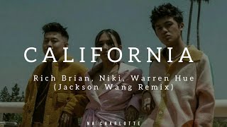 Rich Brian & NIKI ft. Warren Hue - 'California' (Jackson Wang Remix) Lyrics [Eng_Indo]