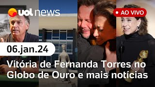 Fernanda Torres leva Globo de Ouro por Ainda Estou Aqui; pesquisa Quaest e mais notícias | UOL News