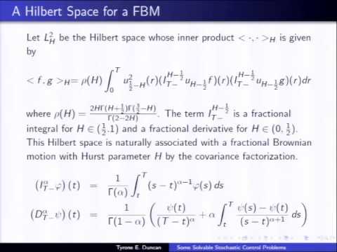 Some Solvable Stochastic Control Problems - YouTube