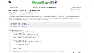 Java Practice It || 6.21 getFileName || file processing, input, scanner, method