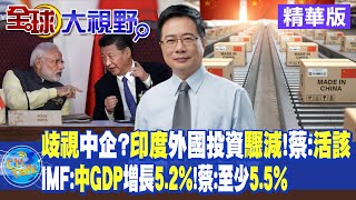 歧視中企?印度外國投資驟減!蔡:活該｜IMF:中國GDP增長5.2%!蔡:至少5.5%【全球大視野 】20230727精華版 @全球大視野Global_Vision