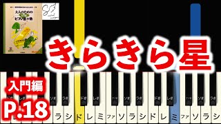 きらきら星 (大人のためのピアノ悠々塾 入門編 p.18)【ドレミ音名付き！指番号付き！ピアノ練習用】