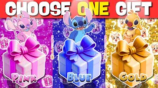 Choose Your Gift: Pink Angel, Blue Stitch, or Gold Reuben 🎁 Disney Collectibles 💗💙💛