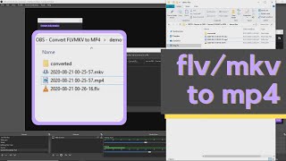 How to Convert FLV or MKV to MP4 using Free Software OBS - File Format Conversion Tutorial - Editing