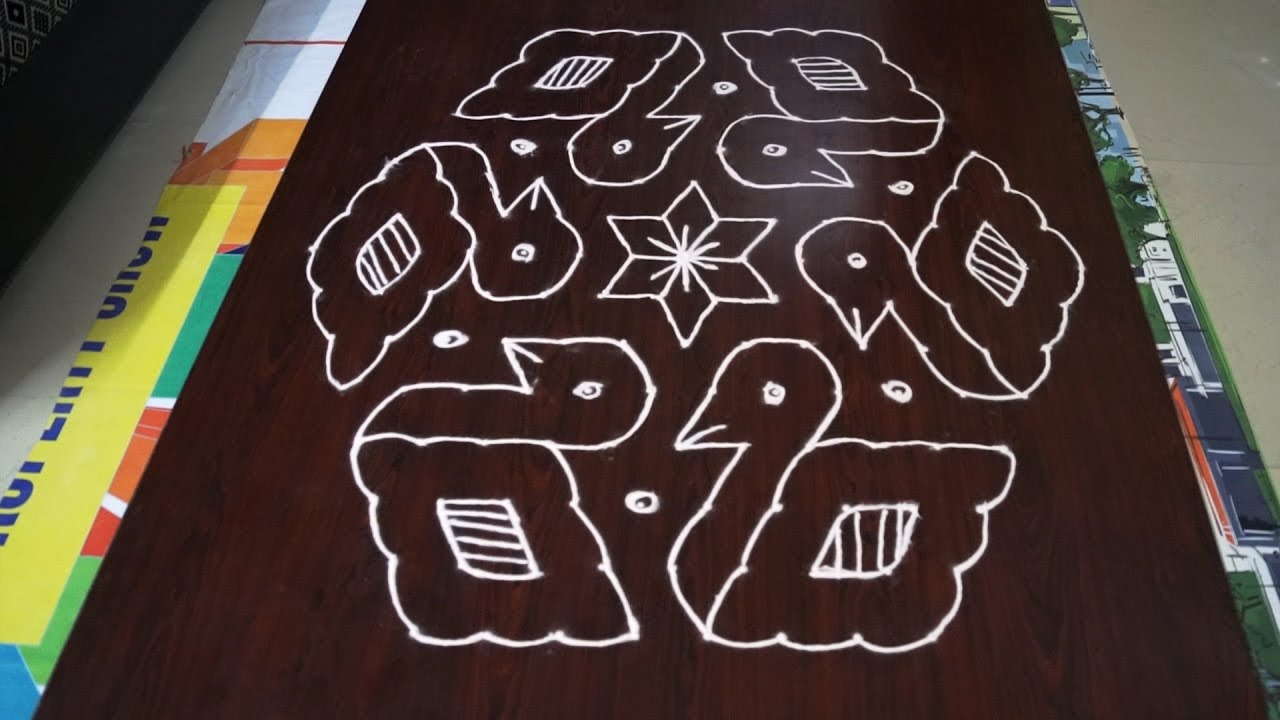 Muggulu Rangoli || Rangoli With Dots 15 To 8 || Rangoli Designs With ...