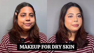 Dry Skin Makeup Tutorial (100% Works)✅😳 #stepbystep #dewybase #dryskinmakeup