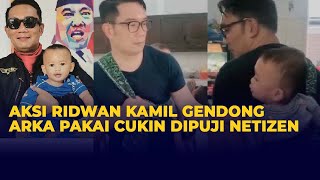 Aksi Ridwan Kamil Gendong Arka Pakai Cukin Dipuji Netizen di Hari Keluarga Nasional