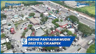 FULL Video Drone Pantauan Mudik 2023 Rest Area Tol Cikampek Selasa Siang Ini