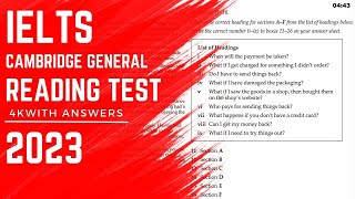 IELTS General Reading Test 2023 | Important Exam | 4K View