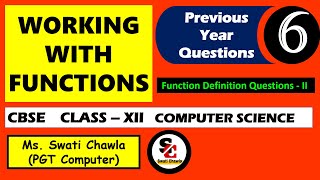 IMP QUES (PART-2) FUNCTION DEFINITION | CBSE CLASS - XII |COMPUTER SCIENCE WITH PYTHON