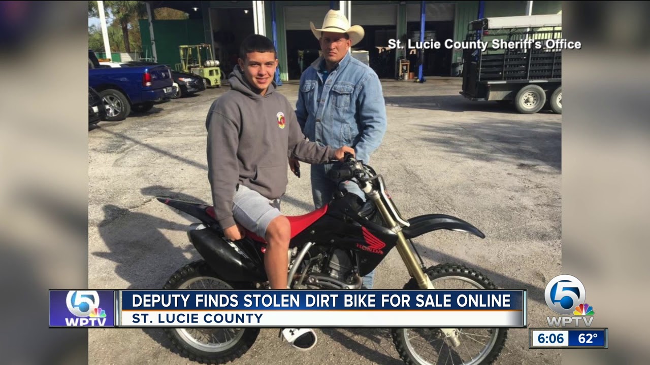 Deputy Finds Stolen Dirt Bike For Sale Online - YouTube