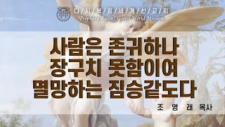 사람과 천사(히1:14) _ 사람은 존귀하나 장구치 못함이여 멸망하는 짐승같도다