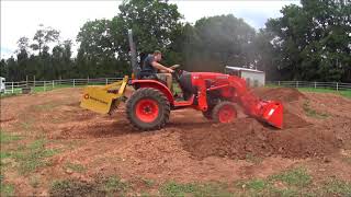 kubota b2650 using a box blade to make a drainge ditch