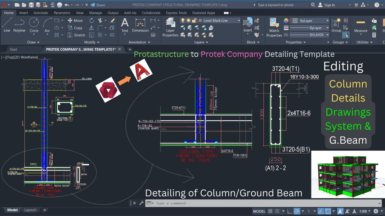 How To Edit Reinforce Concrete Column Drawing Details System Imported